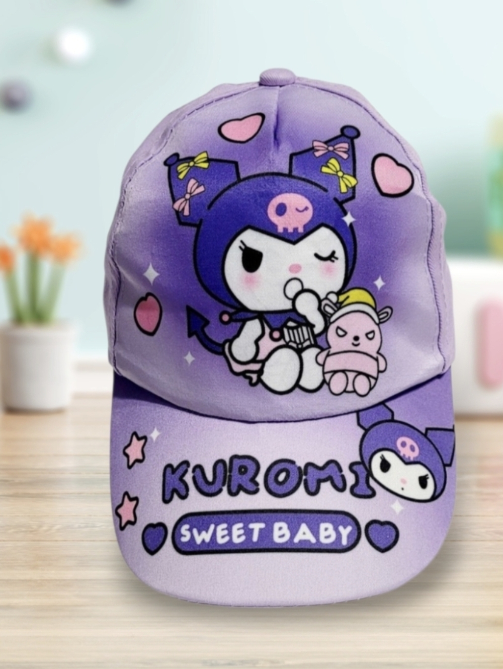 Kuromi Kids' Purple Cartoon Baseball Cap - Sweet Baby